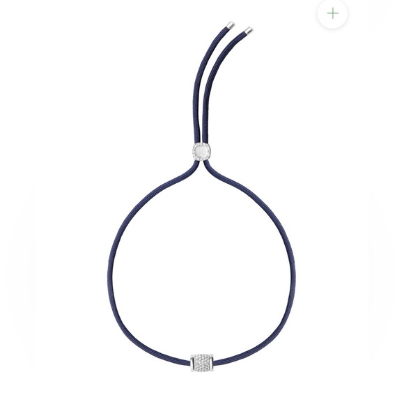 YVES LAB WHITE SAPPHIRE PARACORD NECKLACE, MARINE AND SILVER - Picture 1 of 10